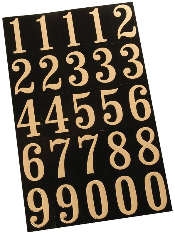 Hy-Ko Products MM-3N Self Adhesive Vinyl Numbers 2" High Black & Gold, 36 Pieces