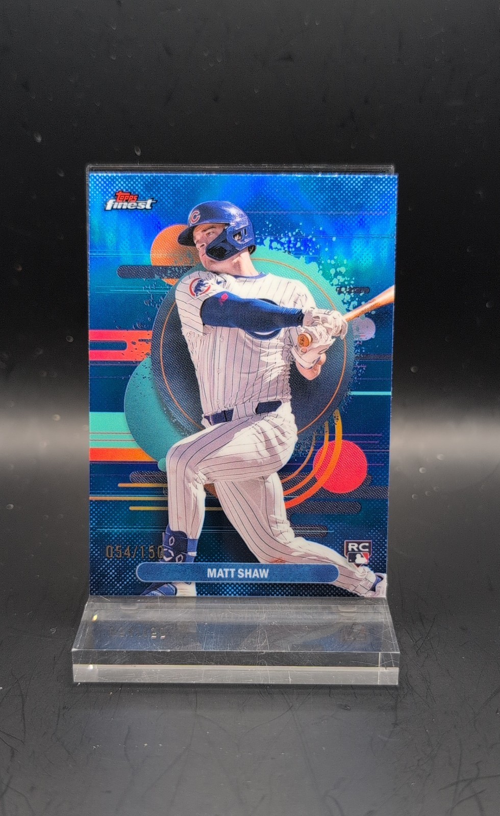 2025 Topps Finest - Uncommon Matt Shaw #162 Blue Refractor /150 (RC)