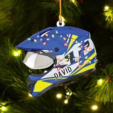 Custom Motocross Racer Christmas Ornament, Acrylic Ornament, Biker Ornament, Rac