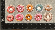 Lot of 10 Assorted Donut Snack Breakfast Sugar Rose Stickers