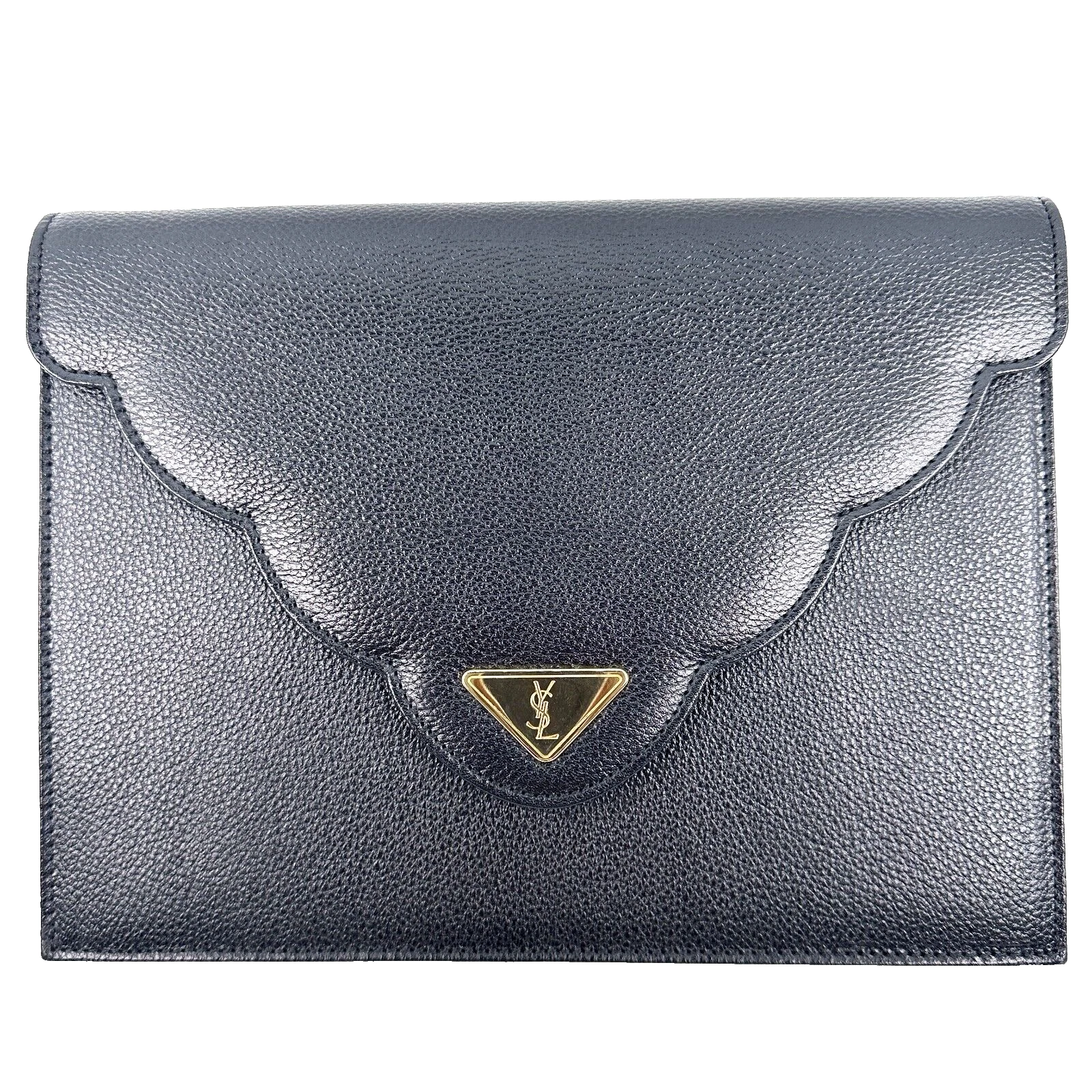 SAINT LAURENT (YSL) Borsa pochette s borsa Yves Saint Laurent pelle nera vintage YSL Metel #594