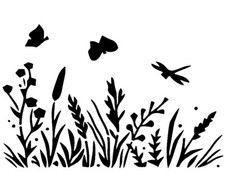 Really Great Stencils, Flowers  Friends One, 4x6" Stencil, Butterflies, Garden