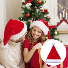 Santa Hat Soft Christmas Hat Xmas Hat Holiday Party for Adult Children Gift