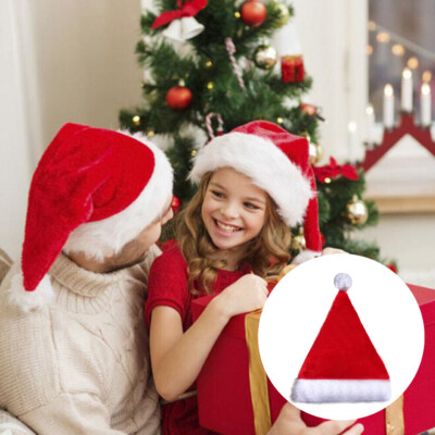Santa Hat Soft Christmas Hat Xmas Hat Holiday Party for Adult