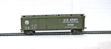 HO IHC US ARMY TACTICAL SUPPLIES CAR IN OLIVE DRAB 61258 50 FT. BOX CAR
