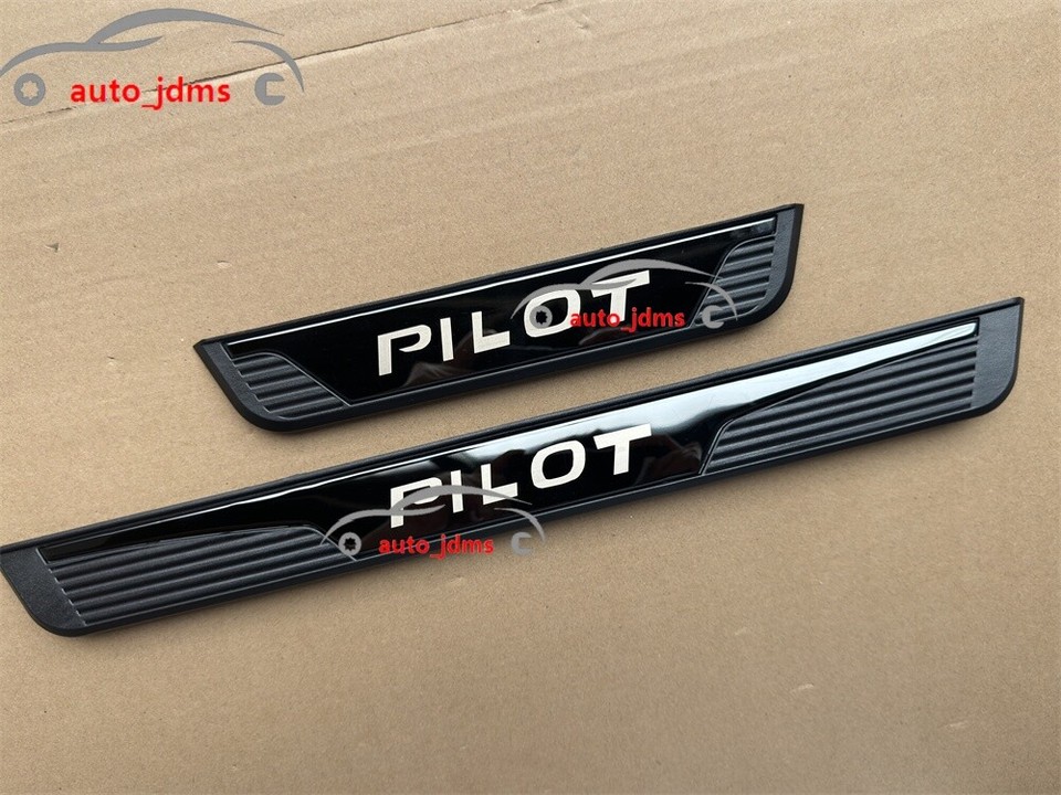4PCS Black Car Door Sill Scuff Cover Panel Step Protector For Pilot