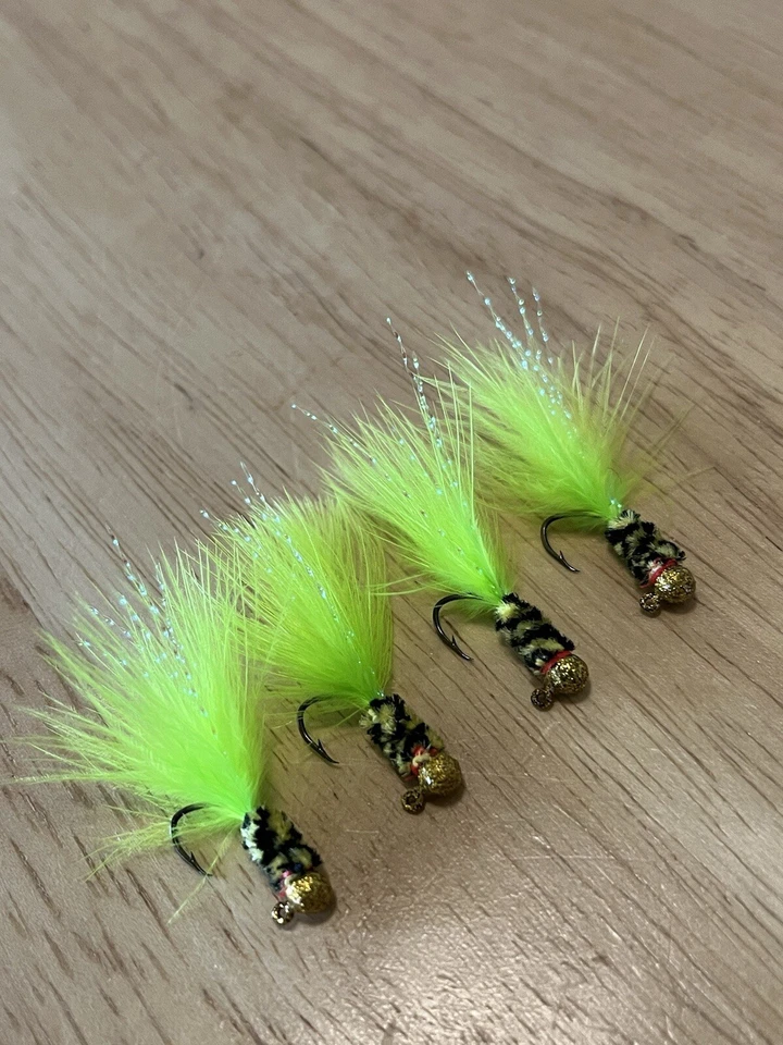 Джиги с четырьмя завязанными вручную краппи и голубой жабер 1/64 - Изображение 2 из 3