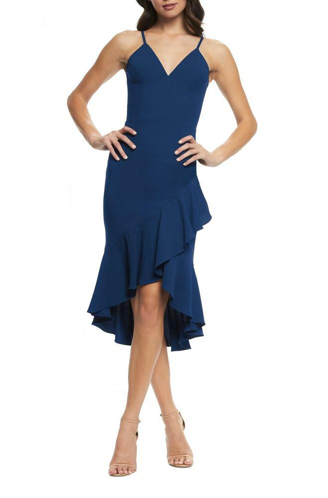 strapless open back dress Peach Polyester A-line Dress main image 1
