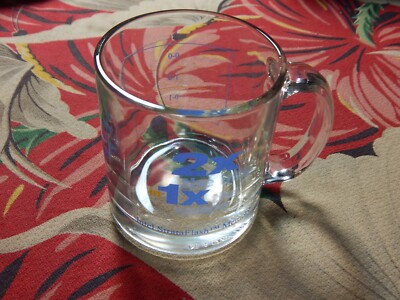 Vintage Intel clear glass Coffee Tea Cup Mug  2x Bits in 1x Space StrataFlash