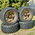 14" Bronze Golf Cart Wheels/ Tires DOT 23x10-14 Street Tread, EZGO/Club Car/YMH