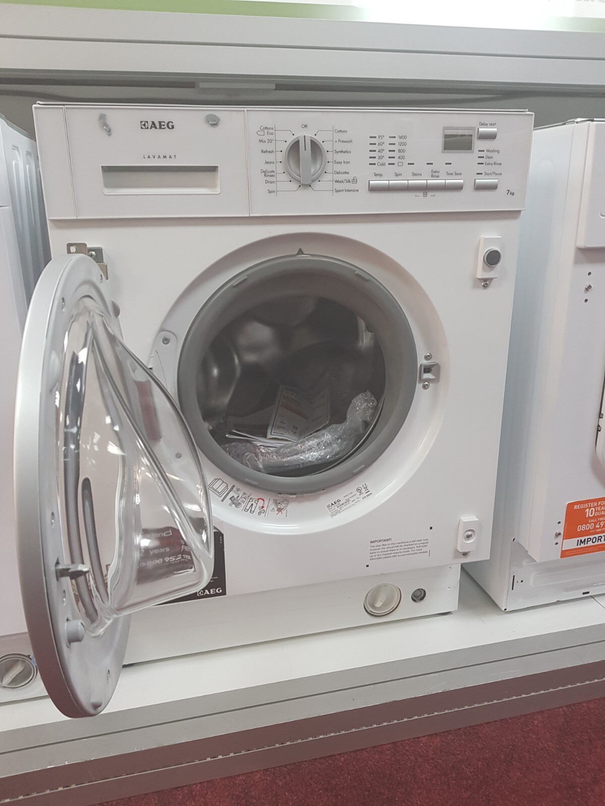 AEG L61470BI 7kg 1400 Spin Integrated Washing Machine EX DISPLAY
