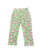 Lilly Pulitzer 2 Rhinodendrum Rhino Floral Print Crop Pants Pink Green
