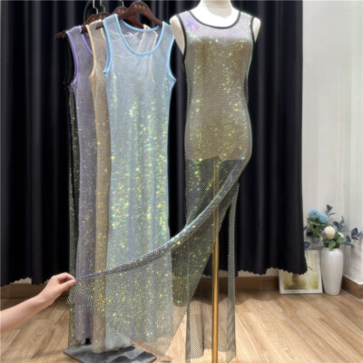 slim fit dress slacks Colors Dress 3620 - Long Glitter Mesh A-Line Dress