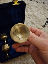 Vintage EPNS Cordial Goblets, Set of 6, Silver-Plated, in Original Velvet Box.