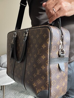 Louis Vuitton Monogram Macassar Porte-Documents Voyage GM