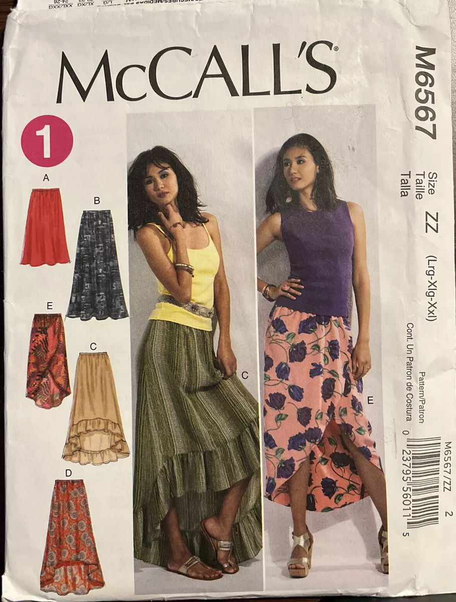 McCALL'S #M6567 LADIES LOOSE ANKLE LENGTH HIGH-LOW SKIRT PATTERN 16-26  UNCUT FF 23795560115 | eBay