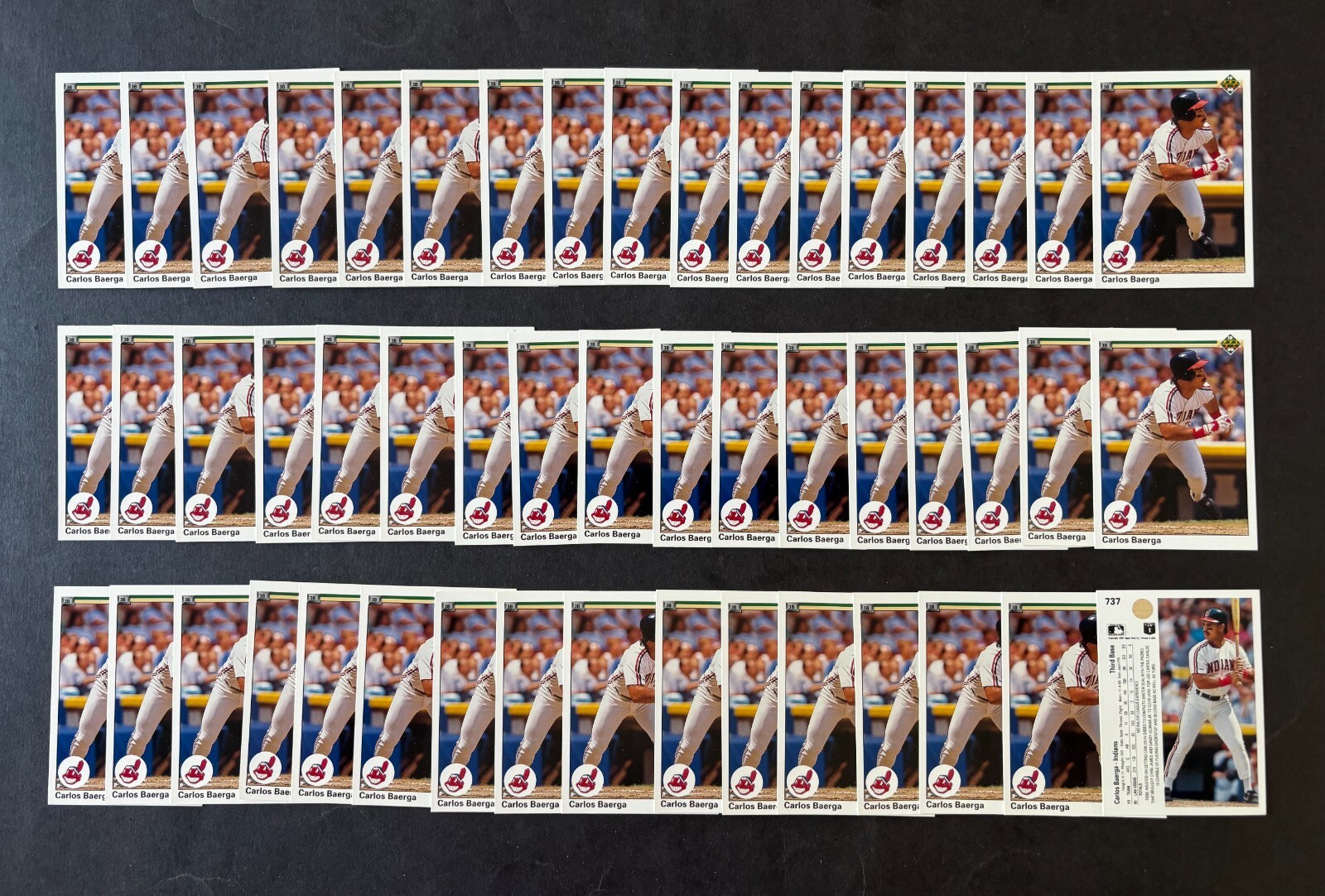 CARLOS BAERGA Indians 1990 Upper Deck Rookie RC Card #737 -50 Count Lot-V042025J