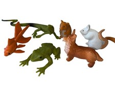 Lot Of 10 Unbranded Mixed Mini Animal Figures Plastic PVC Figurines Toys Fox Cat