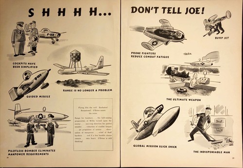 1952 O'Brien Meets The Crisis Pilot Flying Humor 2 Page Cartoon Vintage Print