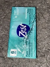 Zest Aqua Scent Deodorant 4oz Bath Soap 6 pack Pure Cleansing Bar AA35