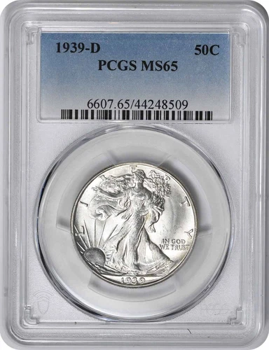 1939-D Walking Liberty Silver Half Dollar MS65 PCGS