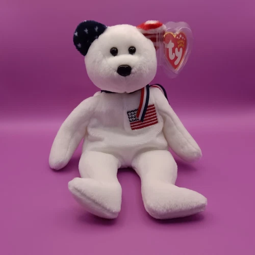 America the Bear TY Beanie Baby RARE COLLECTABLE VINTAGE Plush Toy NEW