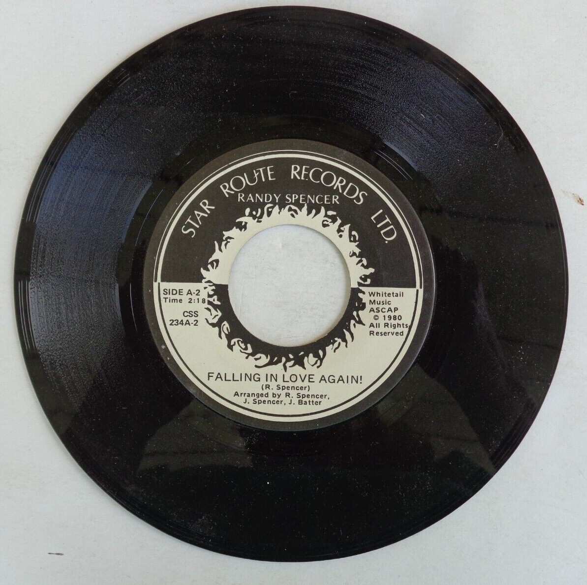 R. SPENCER - BLACK FLIES / FALLING IN LOVE AGAIN 45 STAR ROUTE