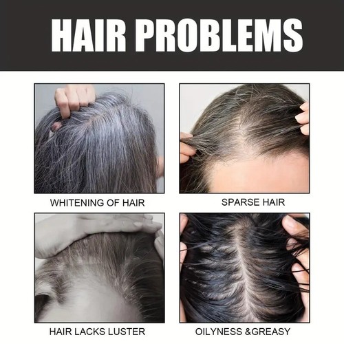 Black Hair Dye Shampoo 3 in 1 for Gray Hair, Herbal Ingredients Natural Shampoo - Picture 13 of 18