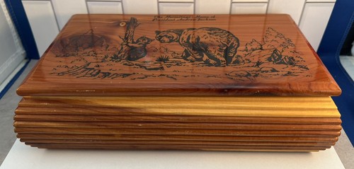 Scatola di cedro souvenir vintage "The Hermitage: Home Of Andrew Jackson" - Foto 2 di 9