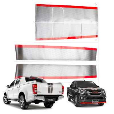 Front Hood Rear Tailgate Sticker X-Serie Silver Red For Isuzu D-Max 1.9 2016 18