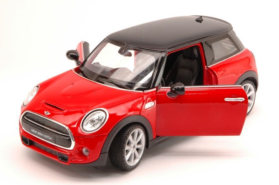 Welly WE4058R NEW MINI COOPER HATCH 2014 RED W/BLACK ROOF 1:24 Modellino