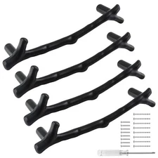 10pcs Silver Twig Drawer Pulls Handles, Zinc Alloy Rustic Cabinet Knobs Natures