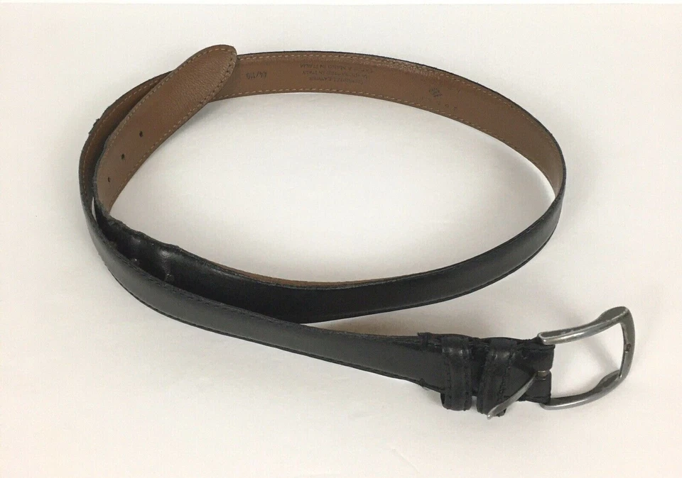 Cinturón Joseph Abboud Hombre Talla 44/110 Negro Cuero Genuino Hecho a Mano en Italia Foto 4 de 4