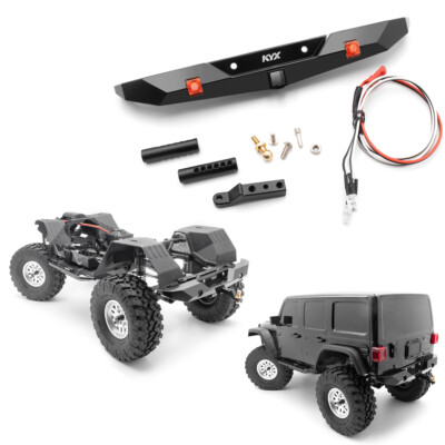 KYX Axial SCX10 III AX103007 Metal Rear Bumper w/ Hitch LED 