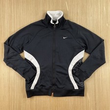 Nike Track Jacket Womens Large 12-14 Black Coy Fish Pocket Sport Basketball Zip