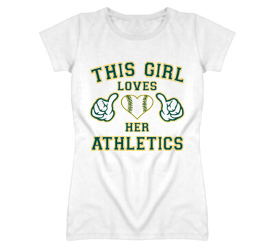 This Girl Loves Her Oakland Athletics Baseball Heart T Shirt