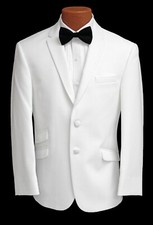 New Men's White Tuxedo Dinner Jacket Two Button Fitted Suit Coat Slim Fit 35R