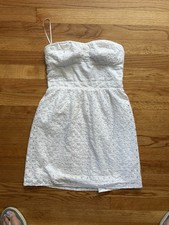 American Eagle Outfitters White Eyelet Strapless Sweetheart Sundress Size 2