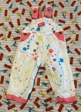 vtg Oshkosh B  Gosh Paint Splatter Overalls Sz 12M