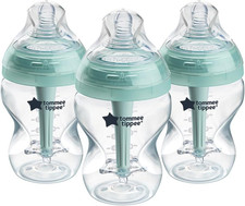 Image of Tommee Tippee Advanced Anti-Colic Baby Bottles for 0M+, Pack of 3 260Ml Baby Bot