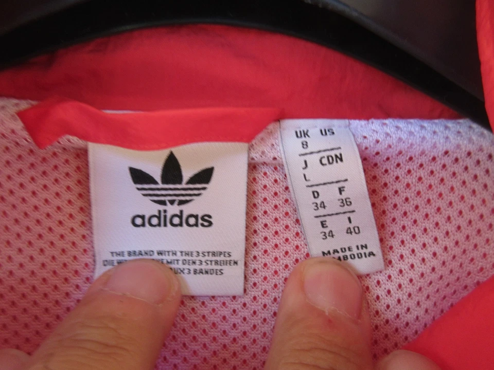 Veste ADIDAS courte large TREFOIL rouge blanc femme jacket felpa 36 - Photo 2/4