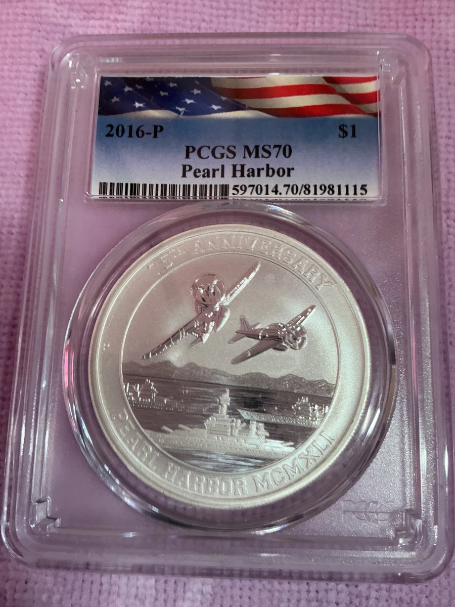 【純銀製】2003 パールハーバーアリゾナメモリアル銀貨 1オンス。ケース付き！ イーグル銀貨 1オンス ランダム・イヤー クリアケース入り 銀貨 1oz