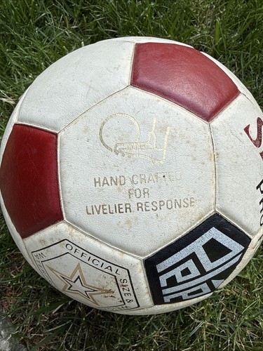 Vintage 1978 Spalding Soccer Ball Pele Endorsed Pro Flite Size 5 Hand Made - Afbeelding 3 van 5