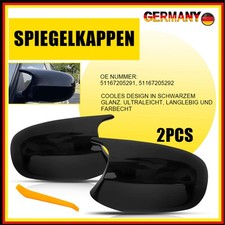 Glanz schwarz Spiegelkappen Au�enspiegel f�r BMW E81 E82 E88 E91 E92 E93 LCI