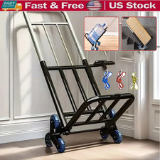 330 lbs Stair Climbing Cart Heavy Duty Folding Hand Truck Dolly 6 Wheels  Rope