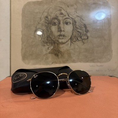 Ray-Ban Sunglasses RB3447 Round Metal Gold Frame Green Classic Lens 53mm Unisex