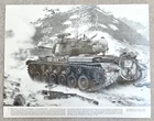 11x14 KOREAN WAR 24th U.S. ARMY INFANTRY DIVISION 6th BATALLION M46 PATTON TANK