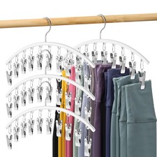 Legging Organizer for Closet, Metal Yoga Pants Hanger w/Rubber Coated 4 Pack