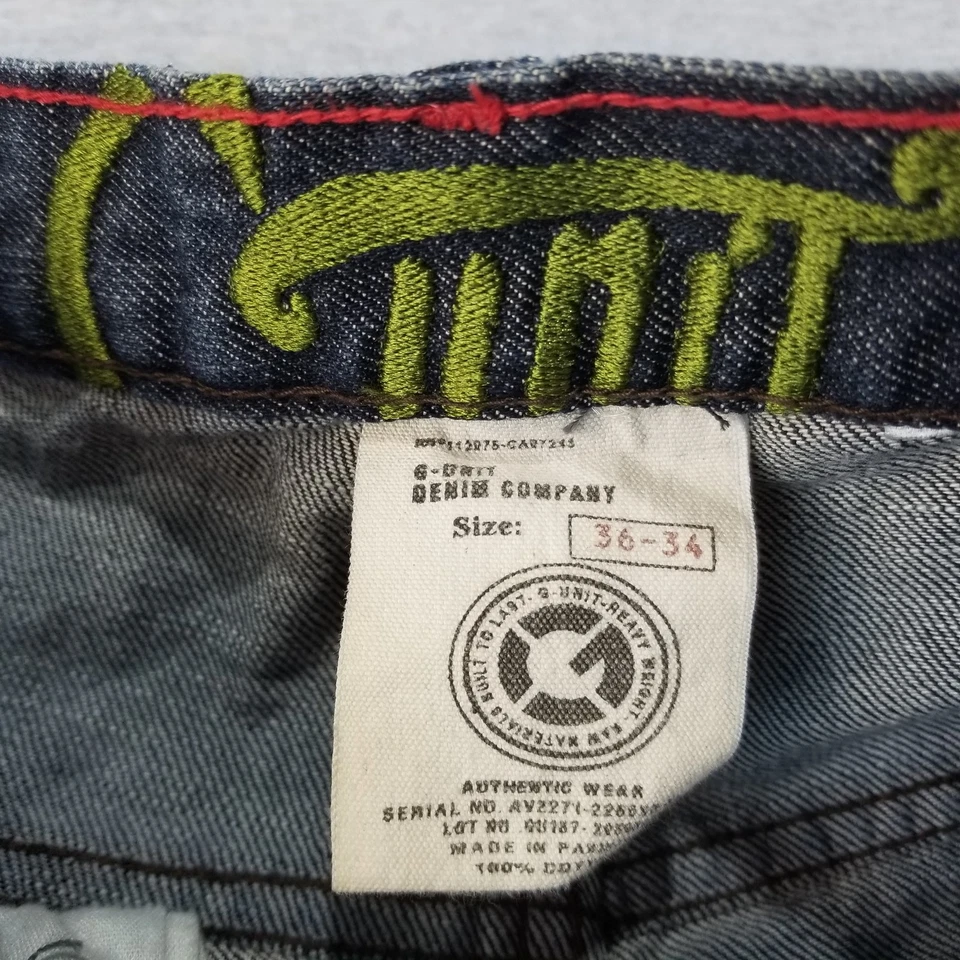 G Unit Jeans Men's Sz 36x34 2000s Y2K VTG 100%Cotton Embroidered BackPocket Nice - Image 2 of 4