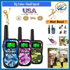Kids Walkie Talkies 3 Pack 22 Channels 3KM Range Flashlight Toys for Kids